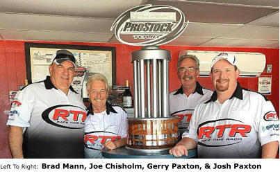 Race Time Radio Photograph Left to Right - Broadcasters Brad Mann, Owner and Host Joe Chisholm, Gerry and Josh Paxton
