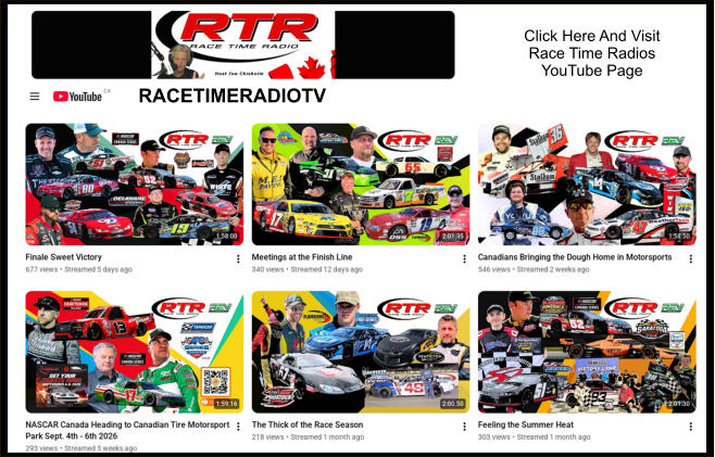 RACETIMERADIOTV Click Here And Visit Race Time Radios YouTube Page